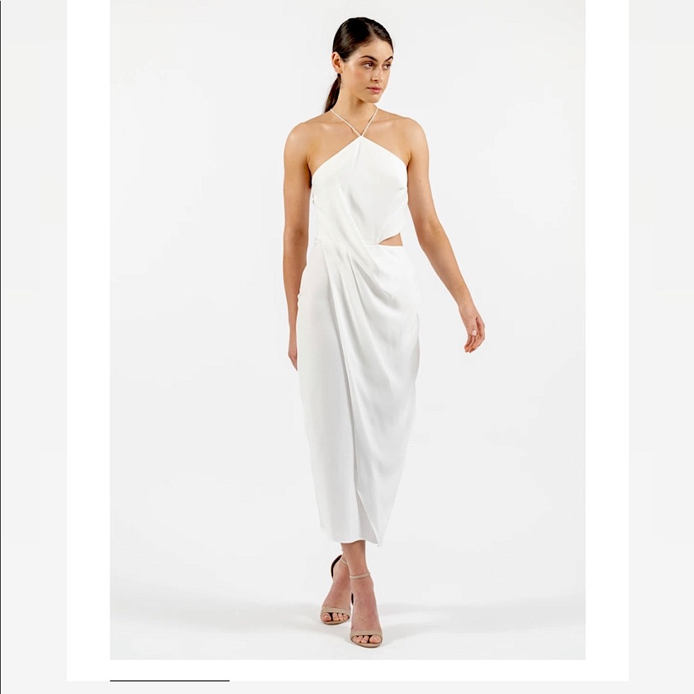 ONE FELL SWOOP ELUSIVE MIDI DRESS IN WHITE